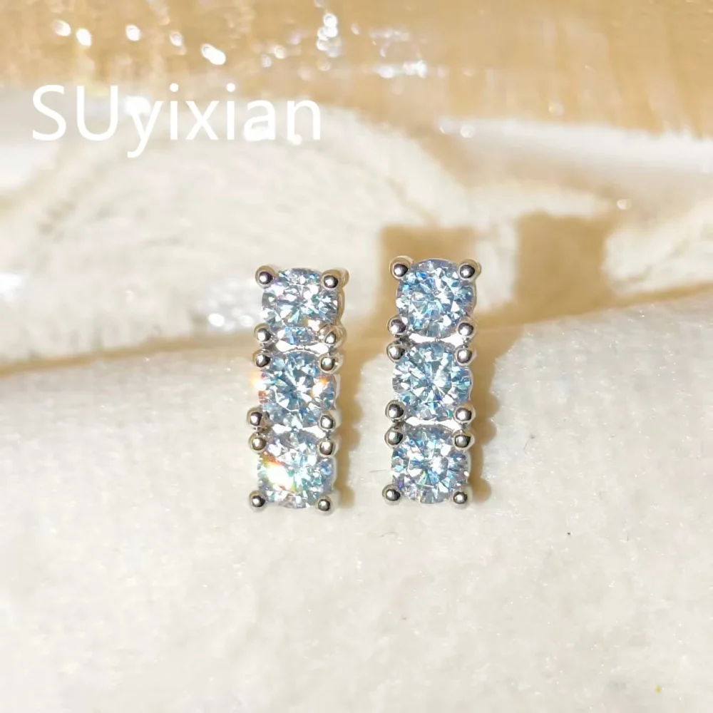 925 Sterling Silver Fashion Versatile Rectangle Zircon Necklace Earrings Set